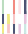 Sweet Rainbow Stripe Wallpaper, White