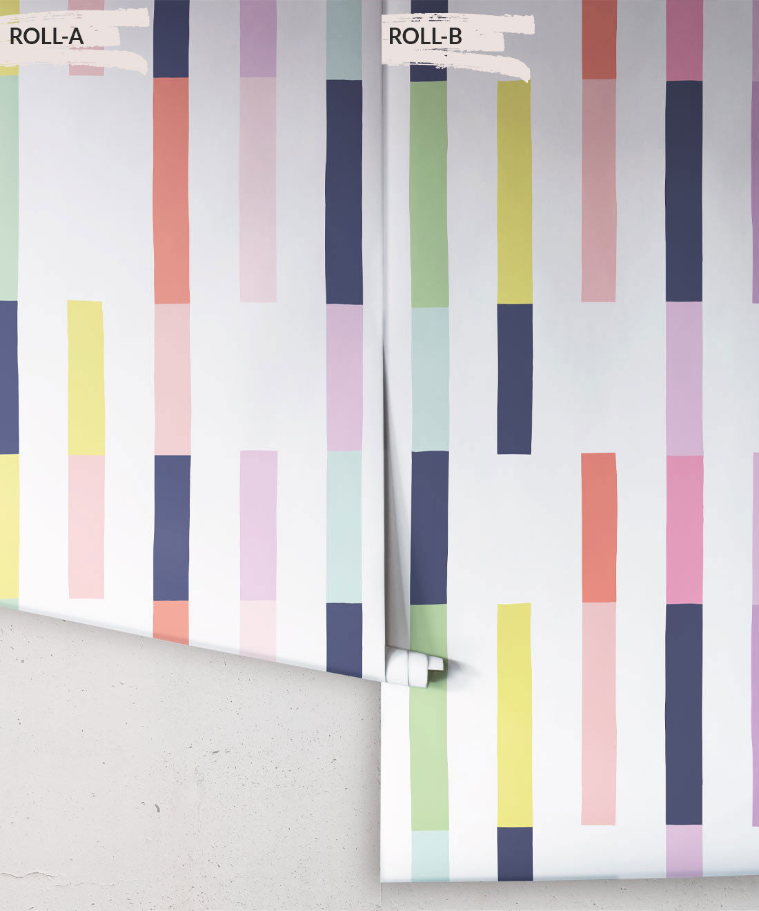 Sweet Rainbow Stripe Wallpaper, White