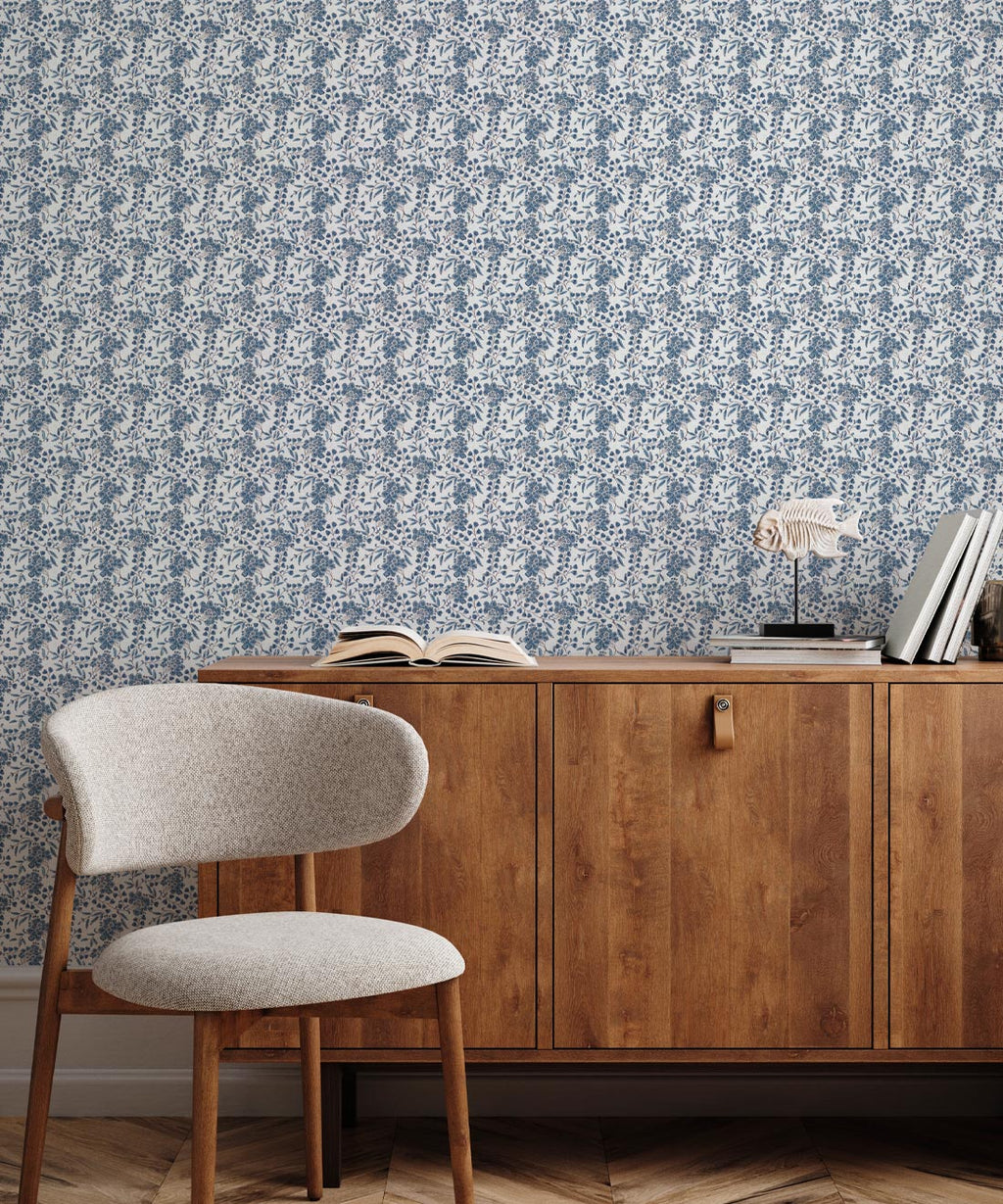 Sakura Blossom Wallpaper, Indigo Ivory