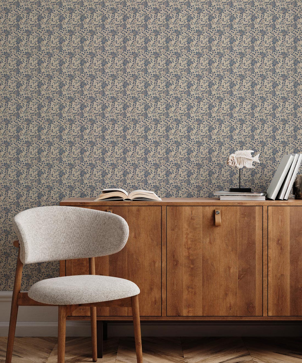 Sakura Blossom Wallpaper, Indigo Natural
