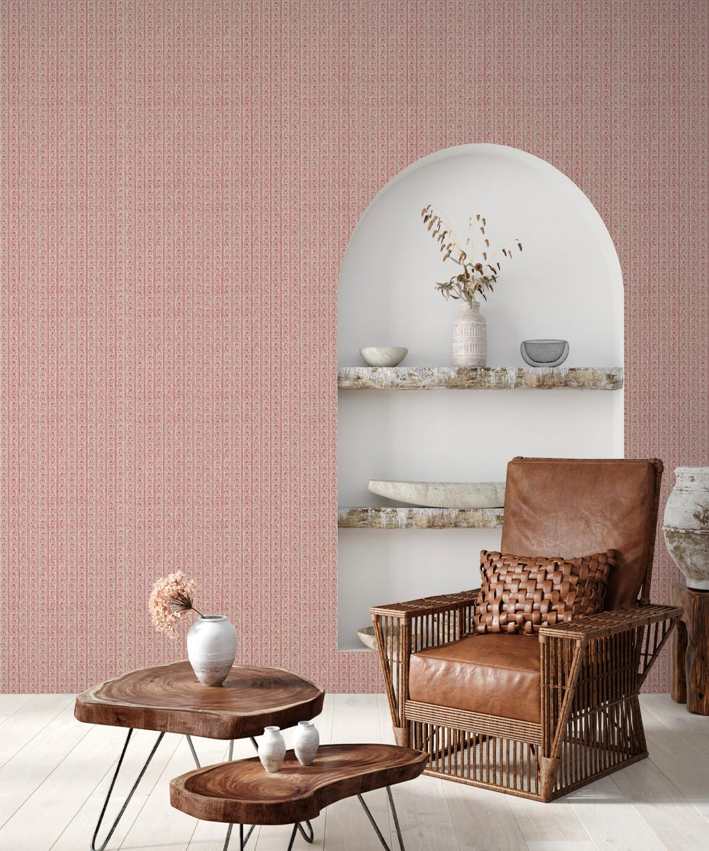 Daisy Chain Wallpaper, Poppy Natural
