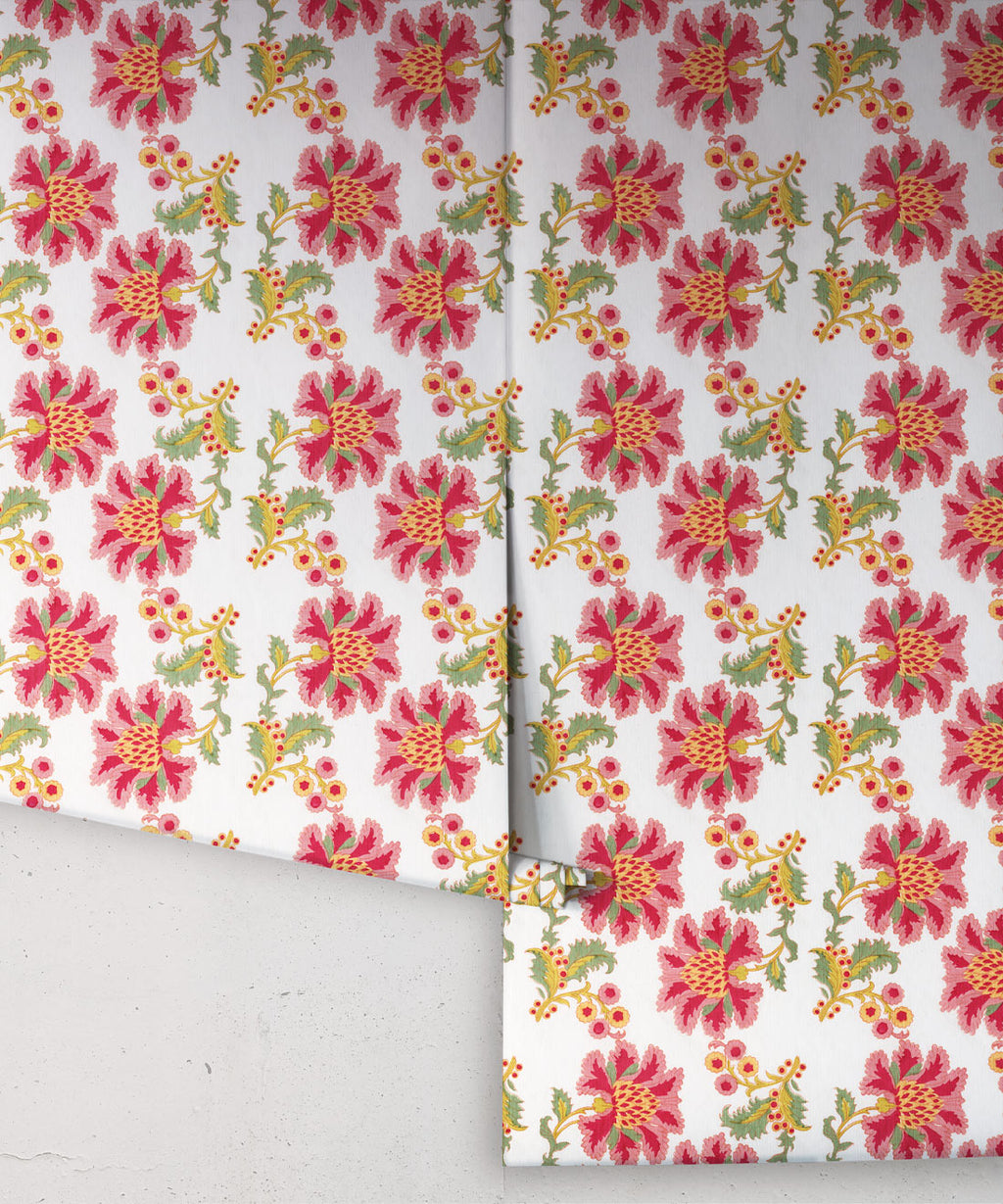 French Floral Wallpaper, Multi Ivory