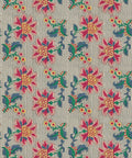 French Floral Wallpaper, Multi Natural Stripe