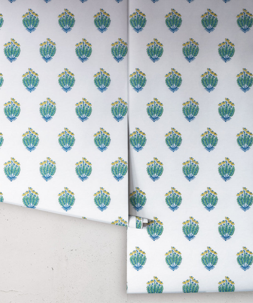 Buti Wallpaper, Green Ivory