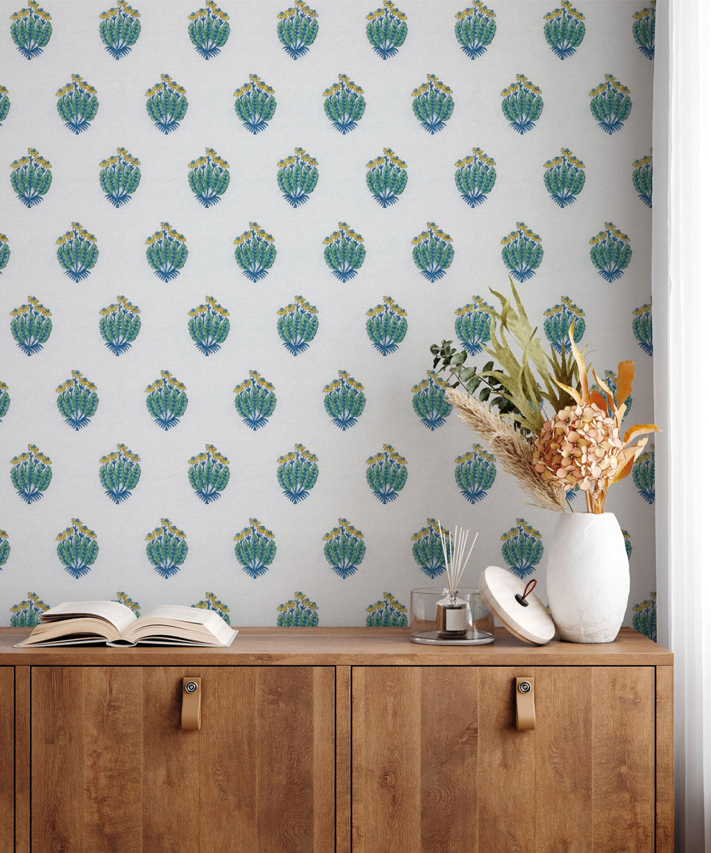 Buti Wallpaper, Green Ivory
