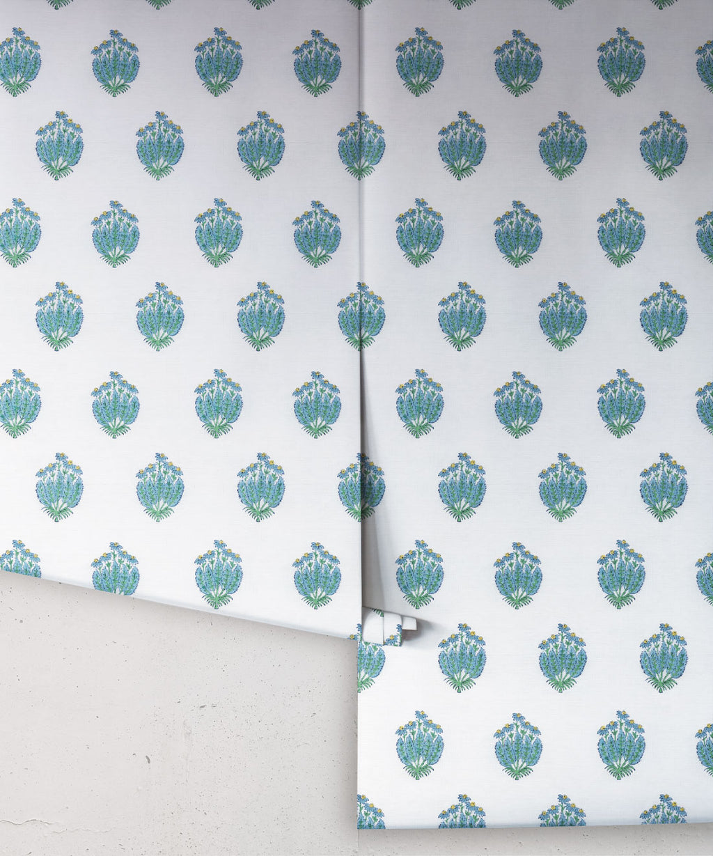 Buti Wallpaper, Indigo Ivory