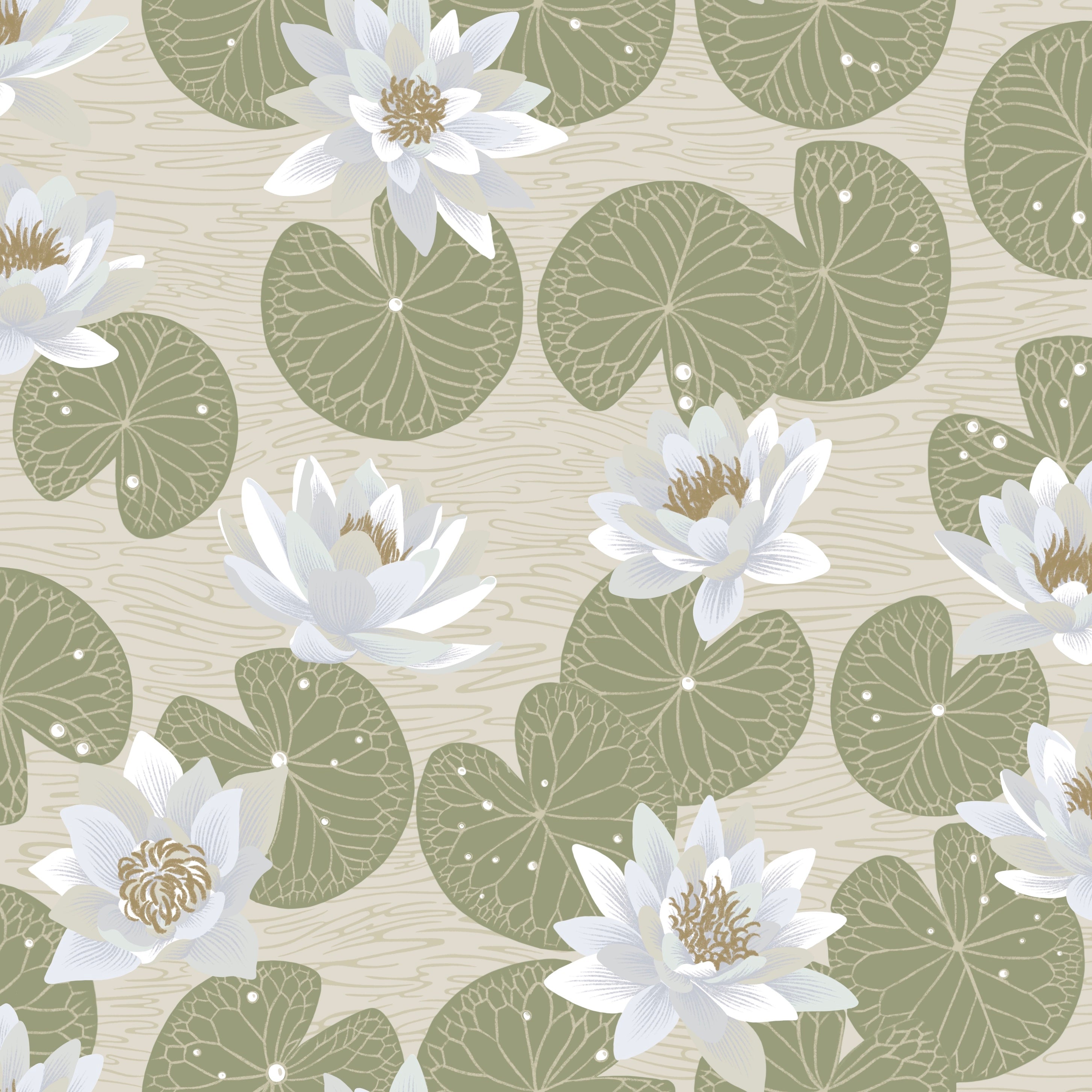 Water Lilies - Green