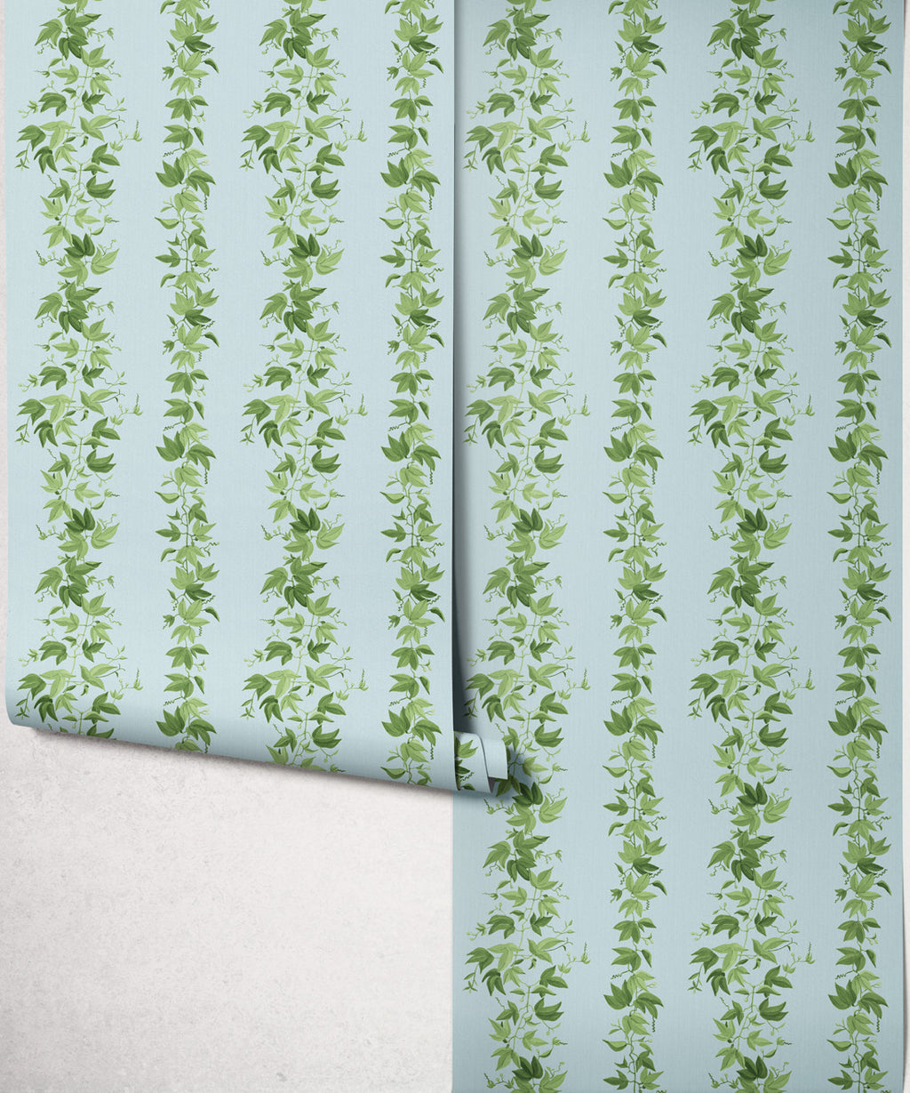 Antibes Decorative Textile Wallpaper, Duck Egg