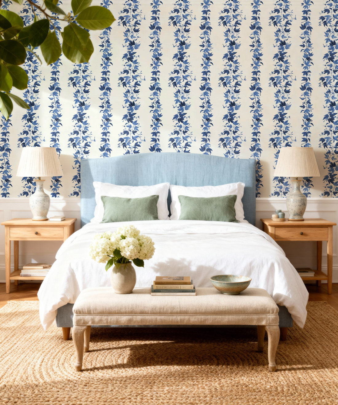 Antibes Decorative Textile Wallpaper, Midnight