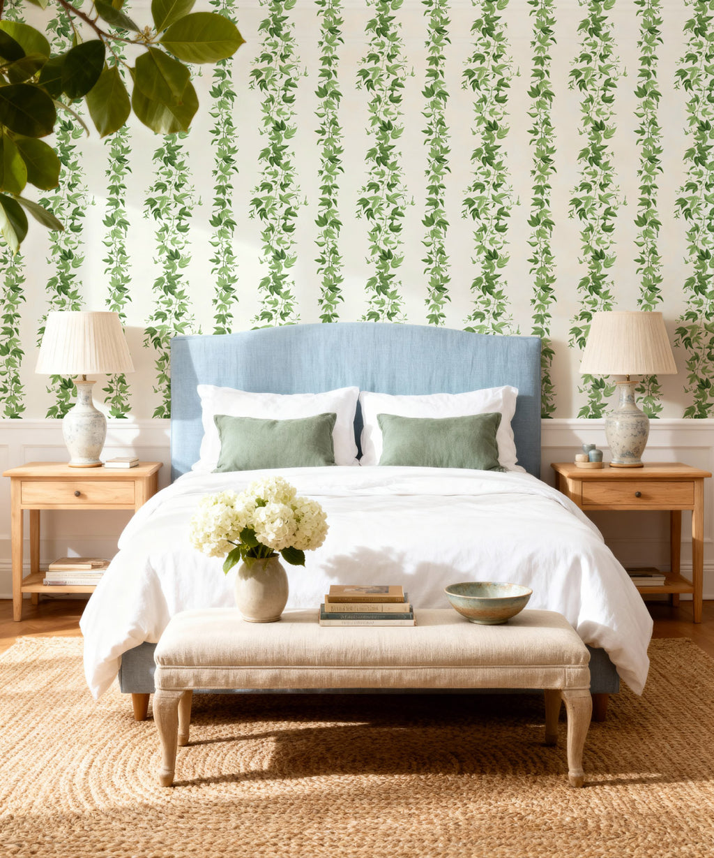 Antibes Decorative Textile Wallpaper, Moss