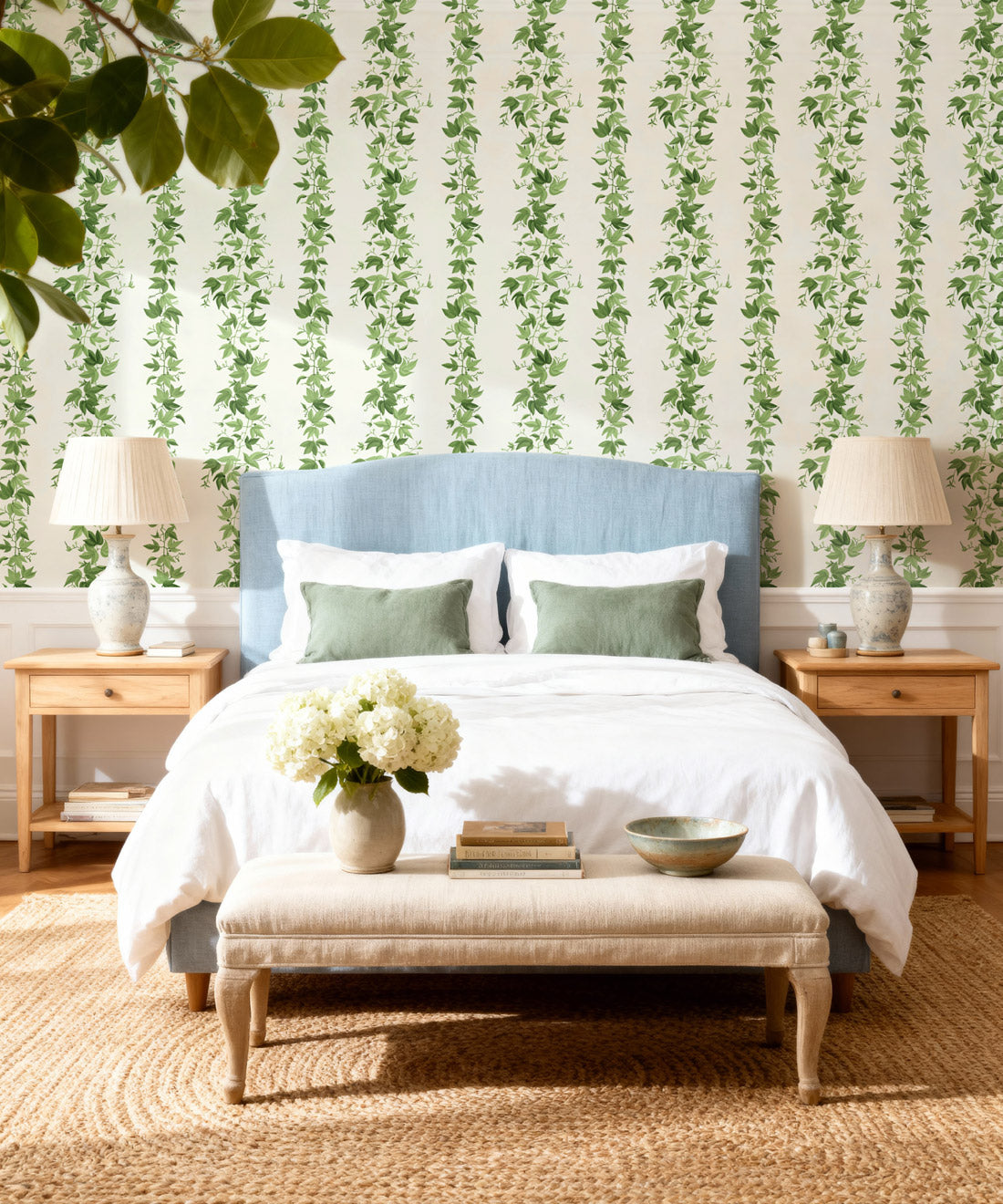 Antibes Decorative Textile Wallpaper, Moss