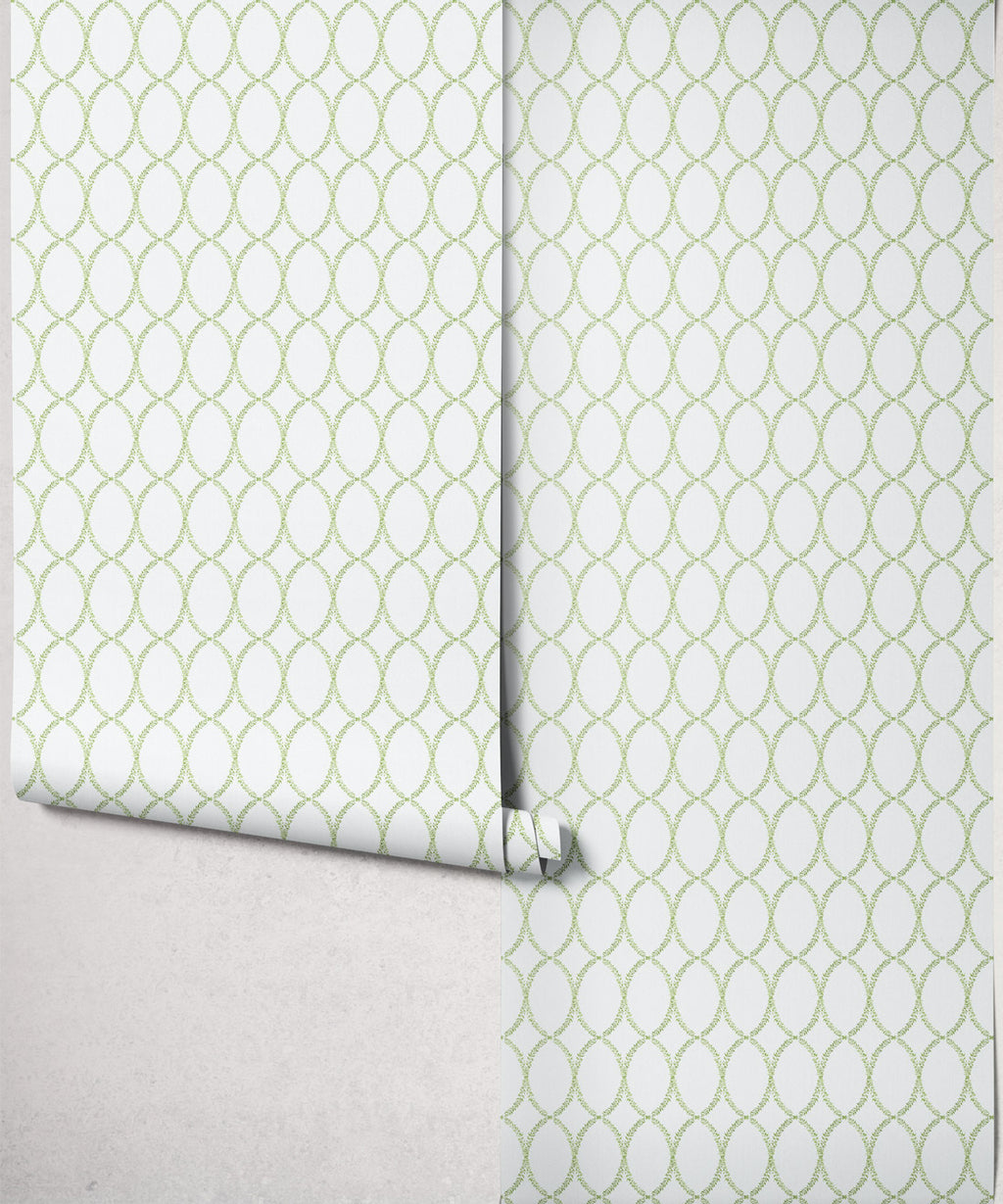 Chloe Decorative Textile Wallpaper, Sage