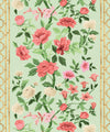 Edith Decorative Textile Wallpaper, Coral on Celadon
