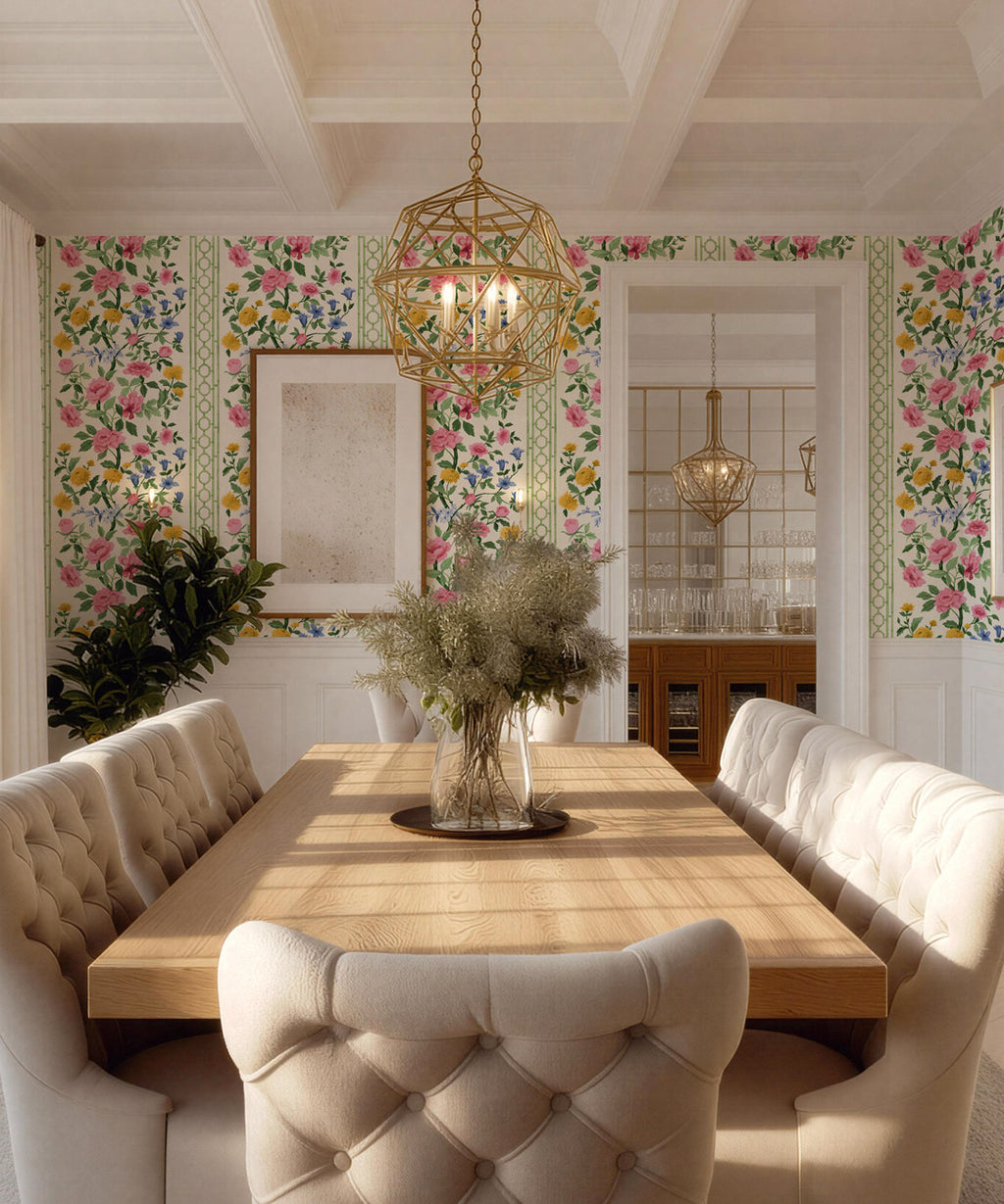 Edith Decorative Textile Wallpaper, Pink