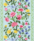 Edith Decorative Textile Wallpaper, Pink on Duck Egg