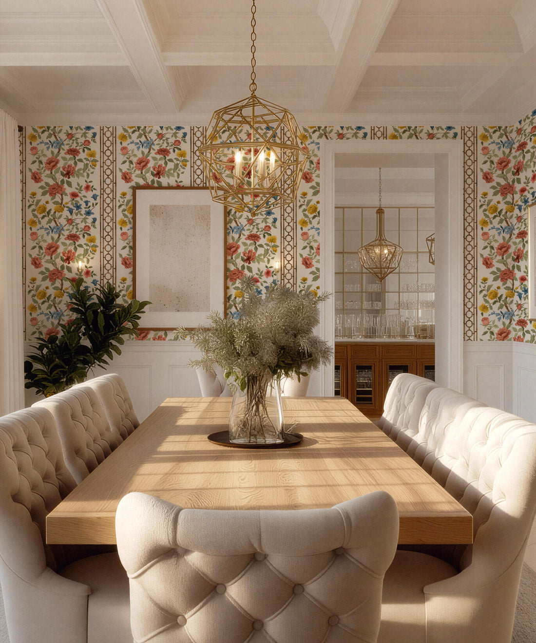 Edith Decorative Textile Wallpaper, Terracotta