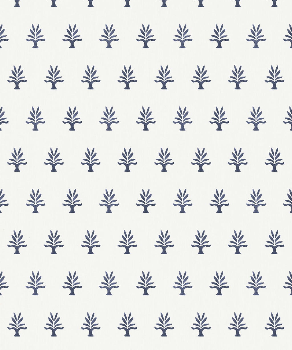 June Decorative Textile Wallpaper, Indigo