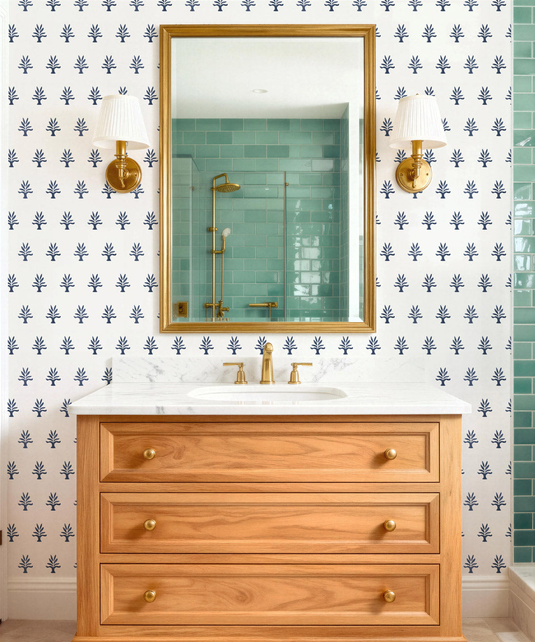 June Decorative Textile Wallpaper, Indigo
