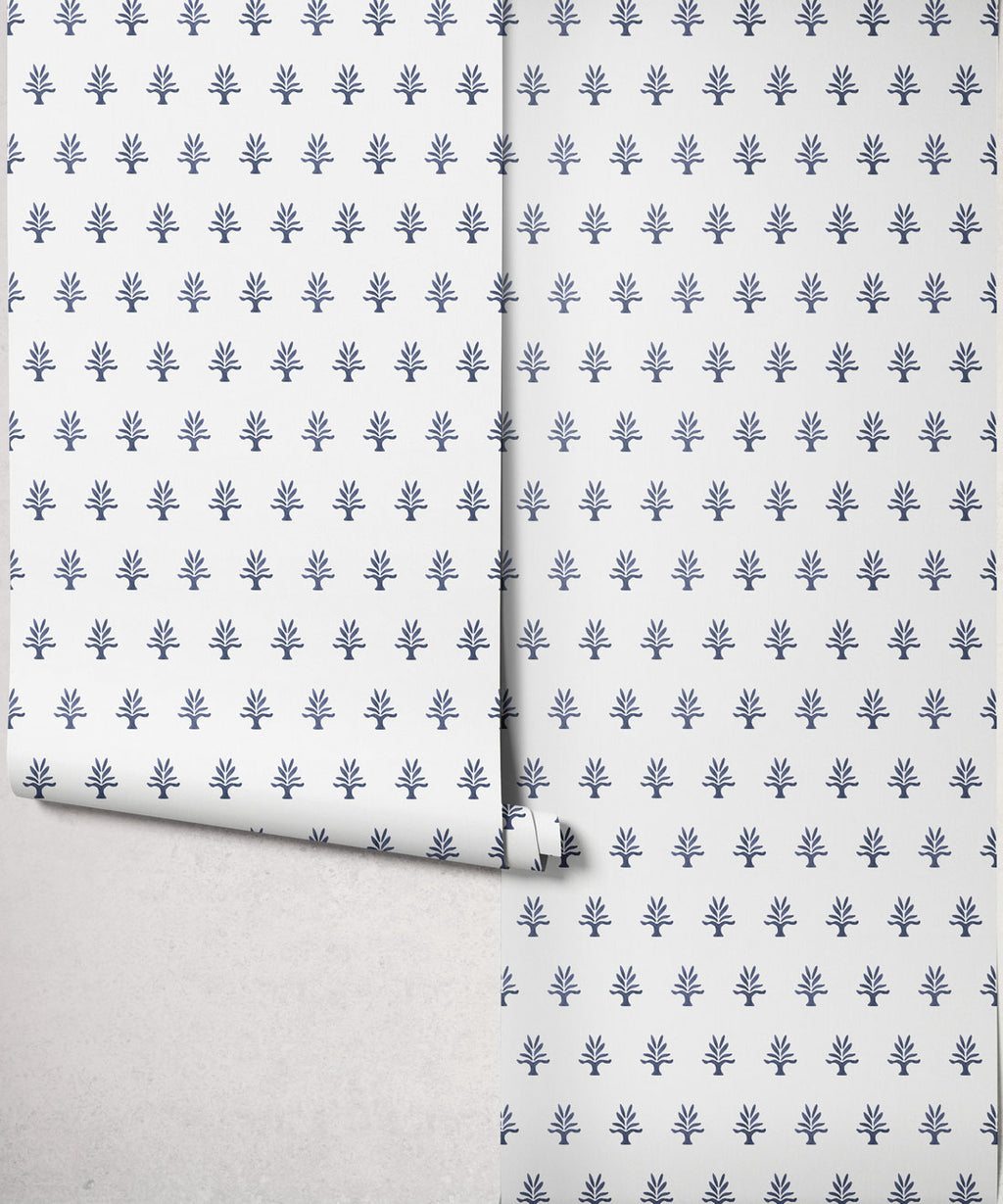 June Decorative Textile Wallpaper, Indigo