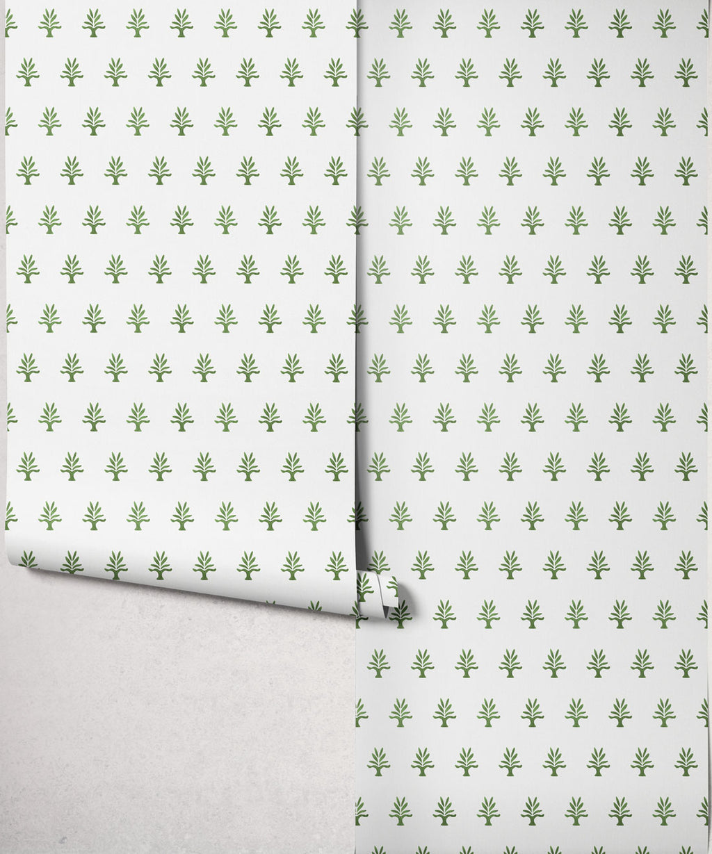 June Decorative Textile Wallpaper, Moss