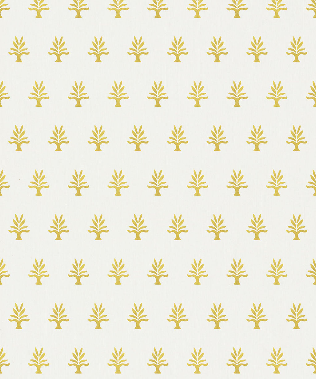 June Decorative Textile Wallpaper, Mustard