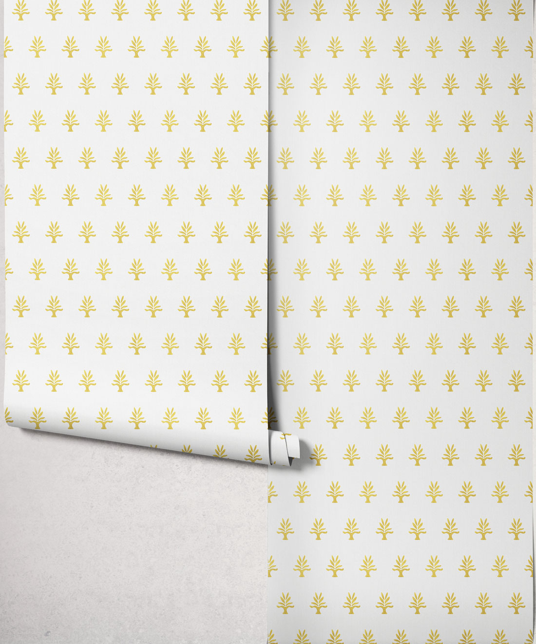 June Decorative Textile Wallpaper, Mustard