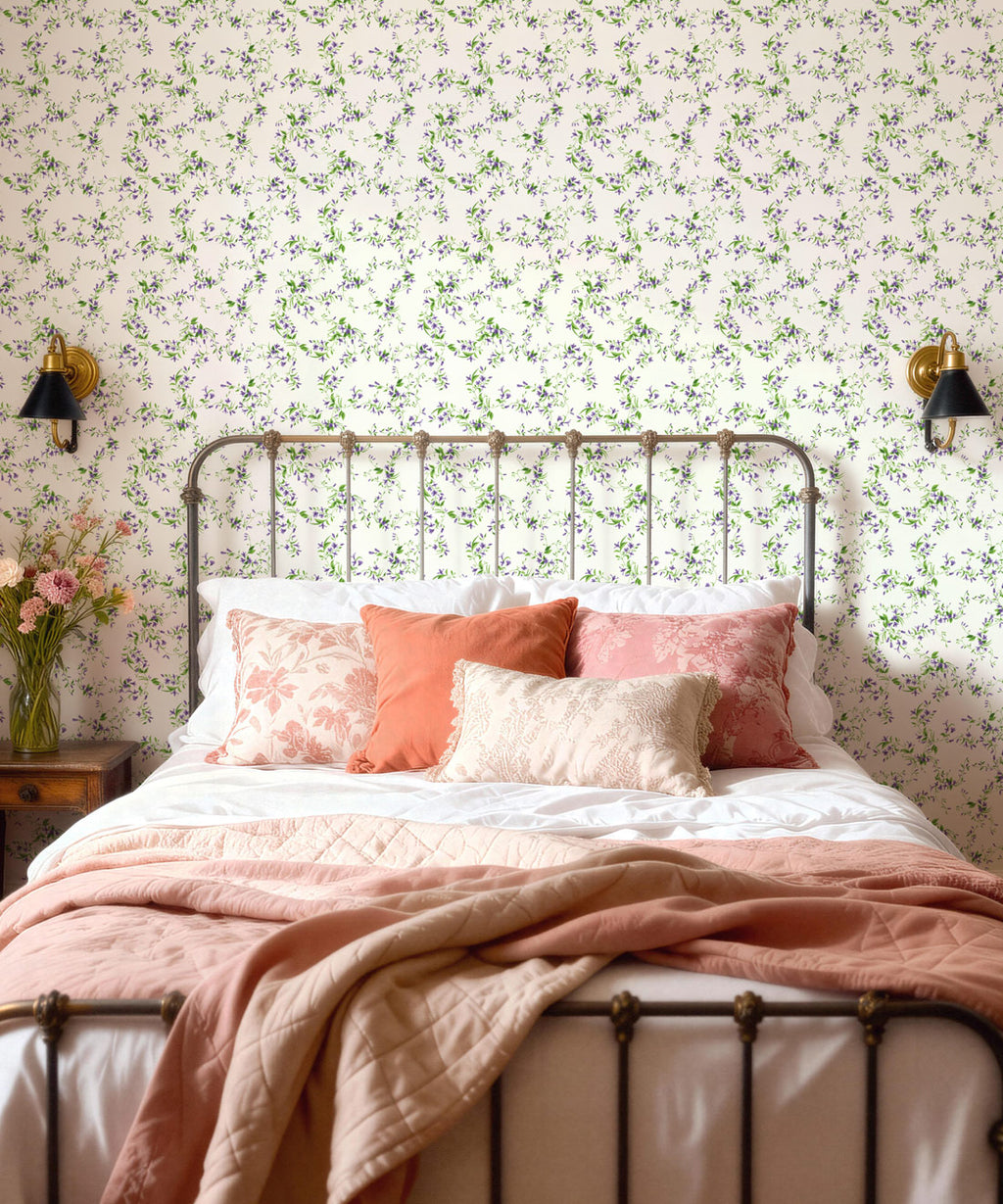 Libby Decorative Textile Wallpaper, Lilac