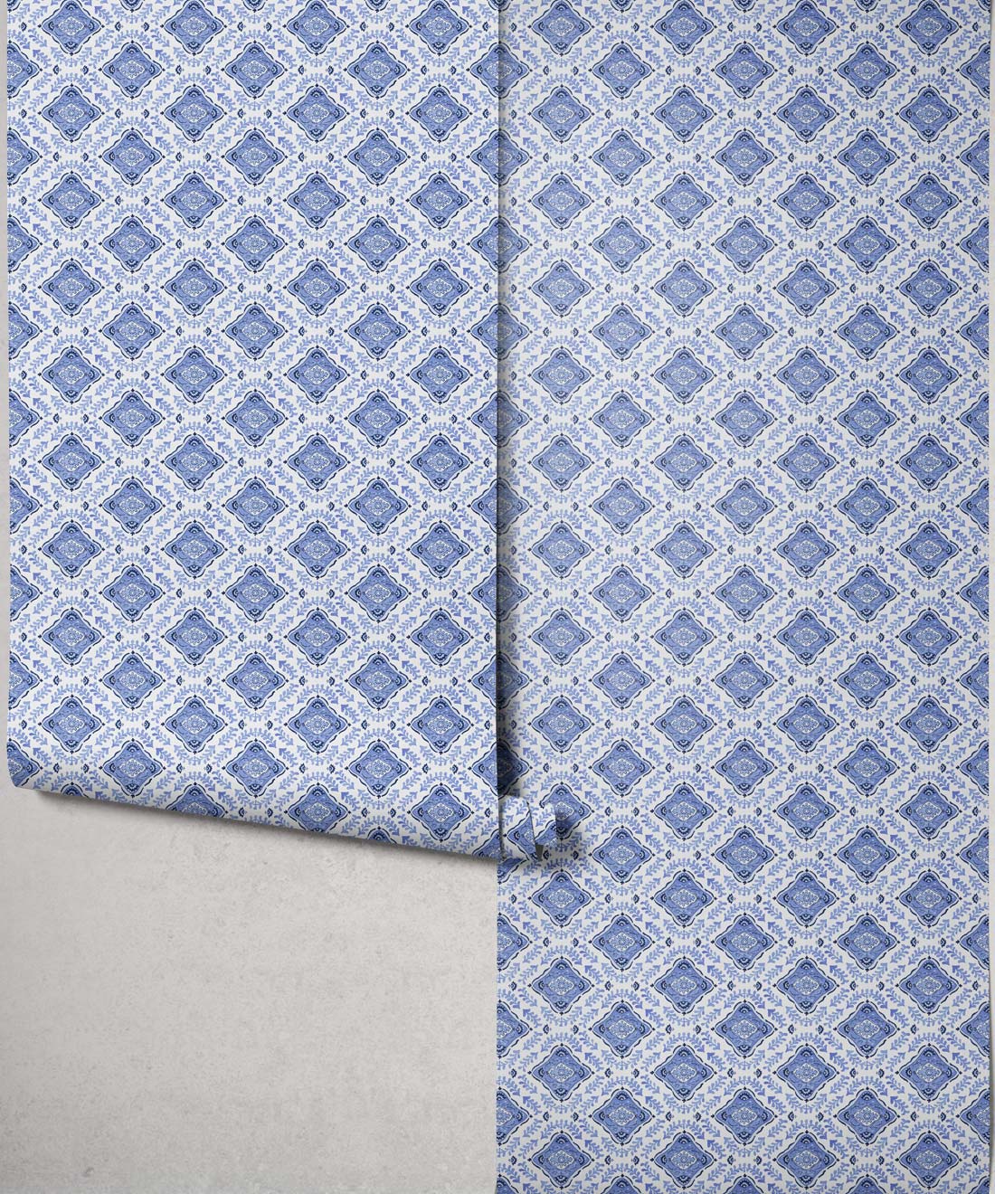 Mandalay Decorative Textile Wallpaper, Blue