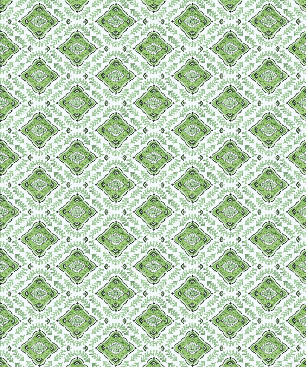 Mandalay Decorative Textile Wallpaper, Green