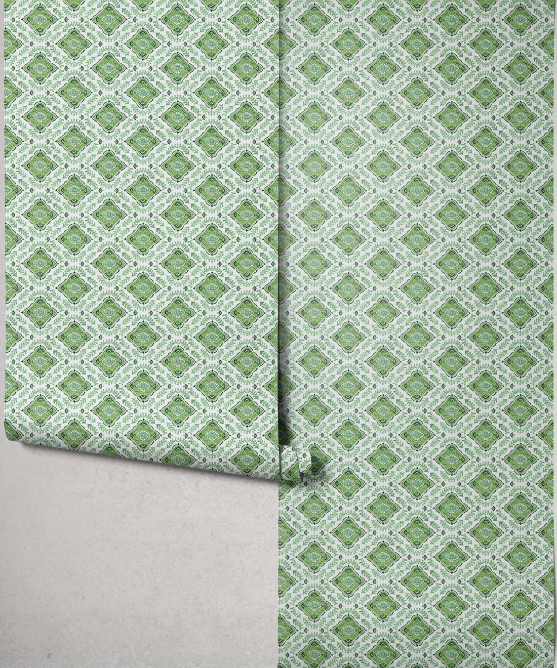 Mandalay Decorative Textile Wallpaper, Green