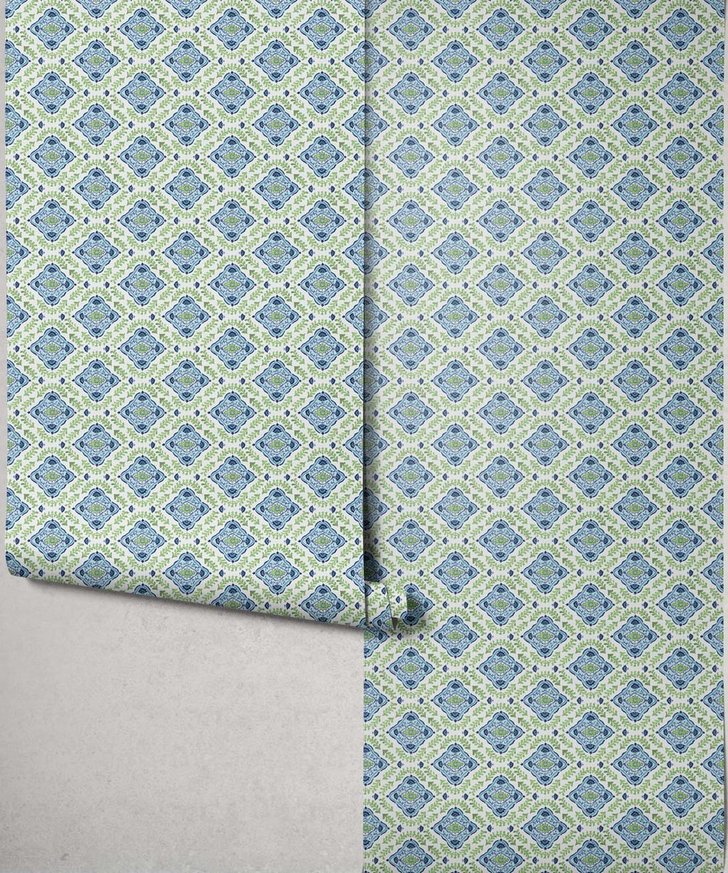 Mandalay Decorative Textile Wallpaper, Moss