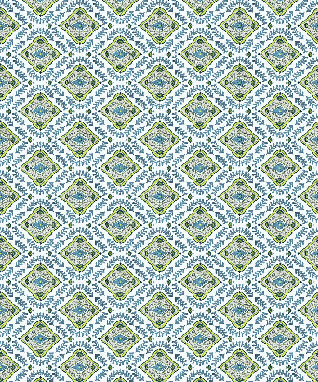 Mandalay Decorative Textile Wallpaper, Peacock