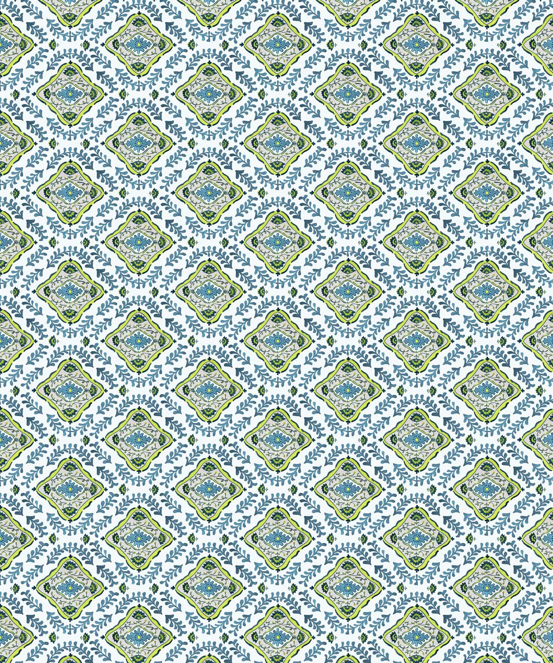 Mandalay Decorative Textile Wallpaper, Peacock