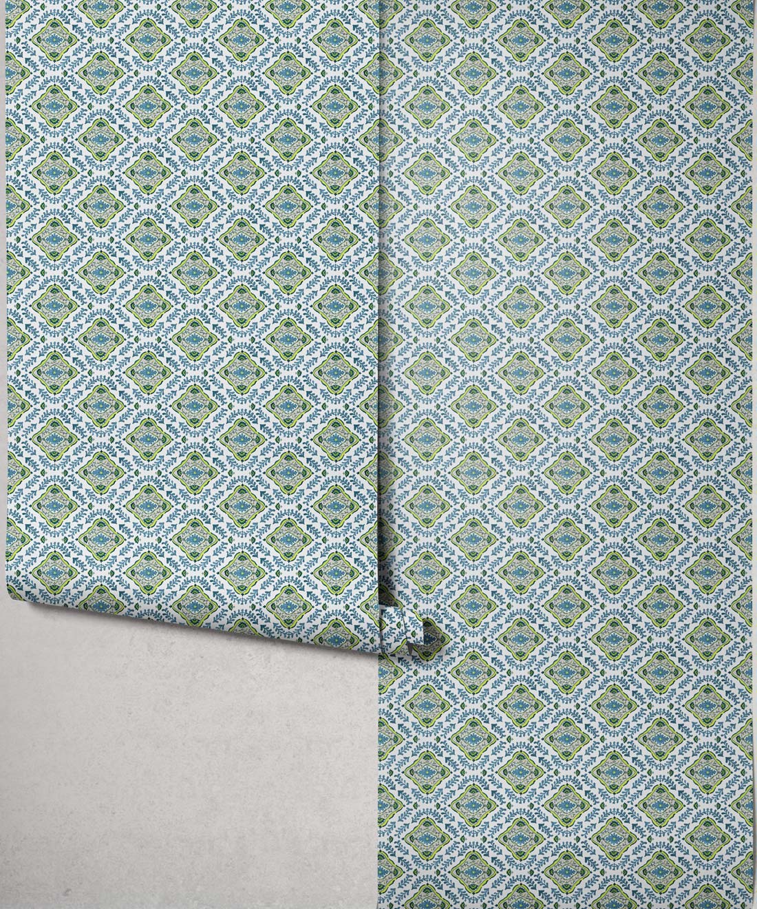 Mandalay Decorative Textile Wallpaper, Peacock