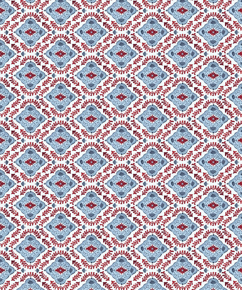 Mandalay Decorative Textile Wallpaper, Raspberry