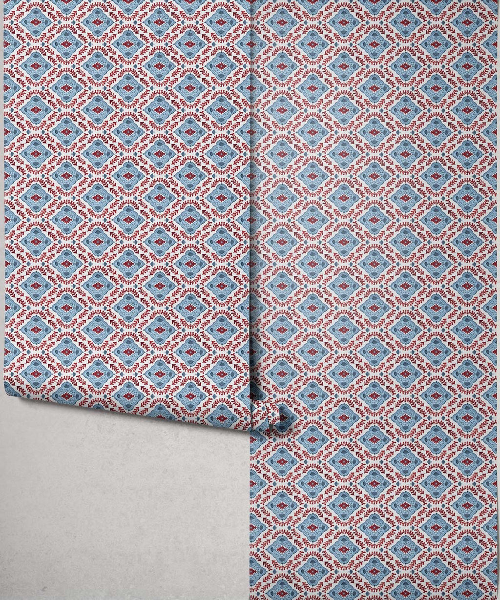 Mandalay Decorative Textile Wallpaper, Raspberry