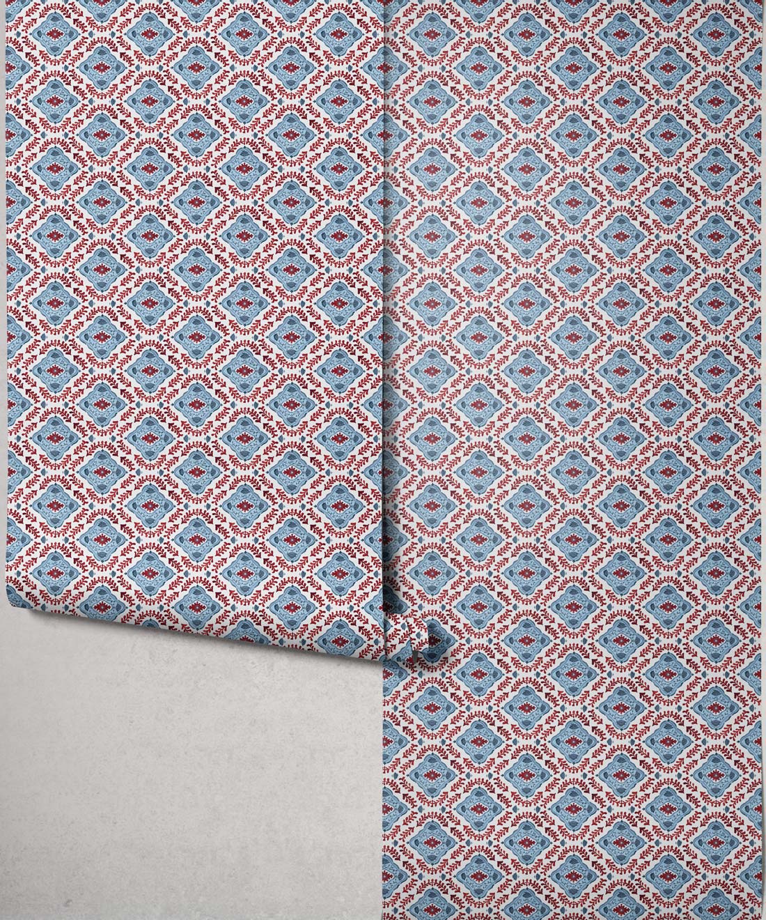 Mandalay Decorative Textile Wallpaper, Raspberry