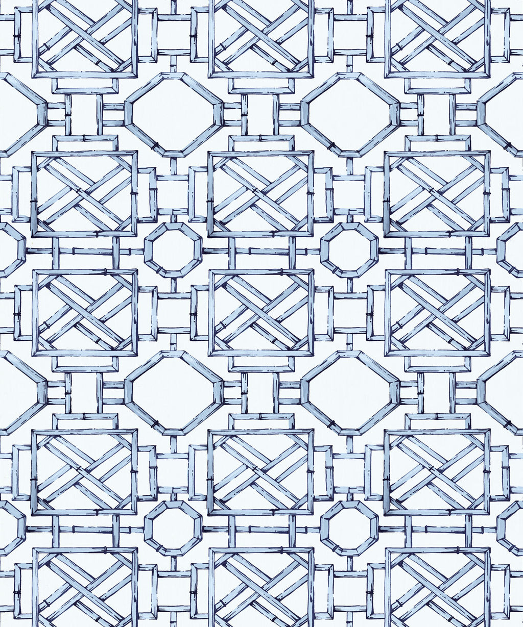 Mustique Decorative Textile Wallpaper, Blue
