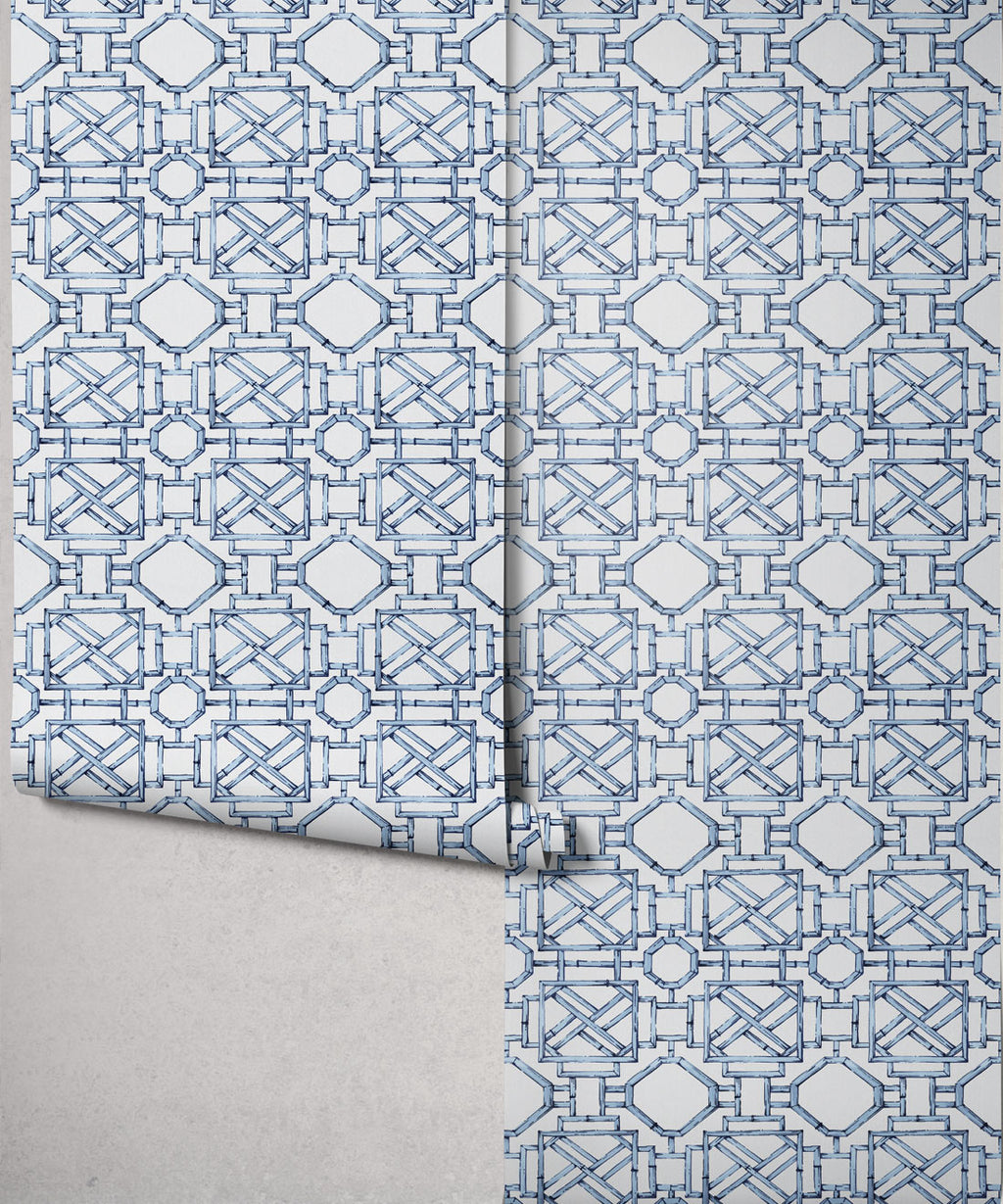 Mustique Decorative Textile Wallpaper, Blue