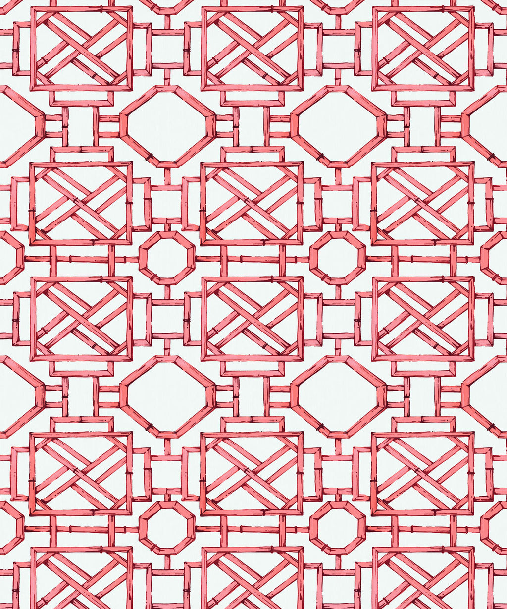 Mustique Decorative Textile Wallpaper, Coral