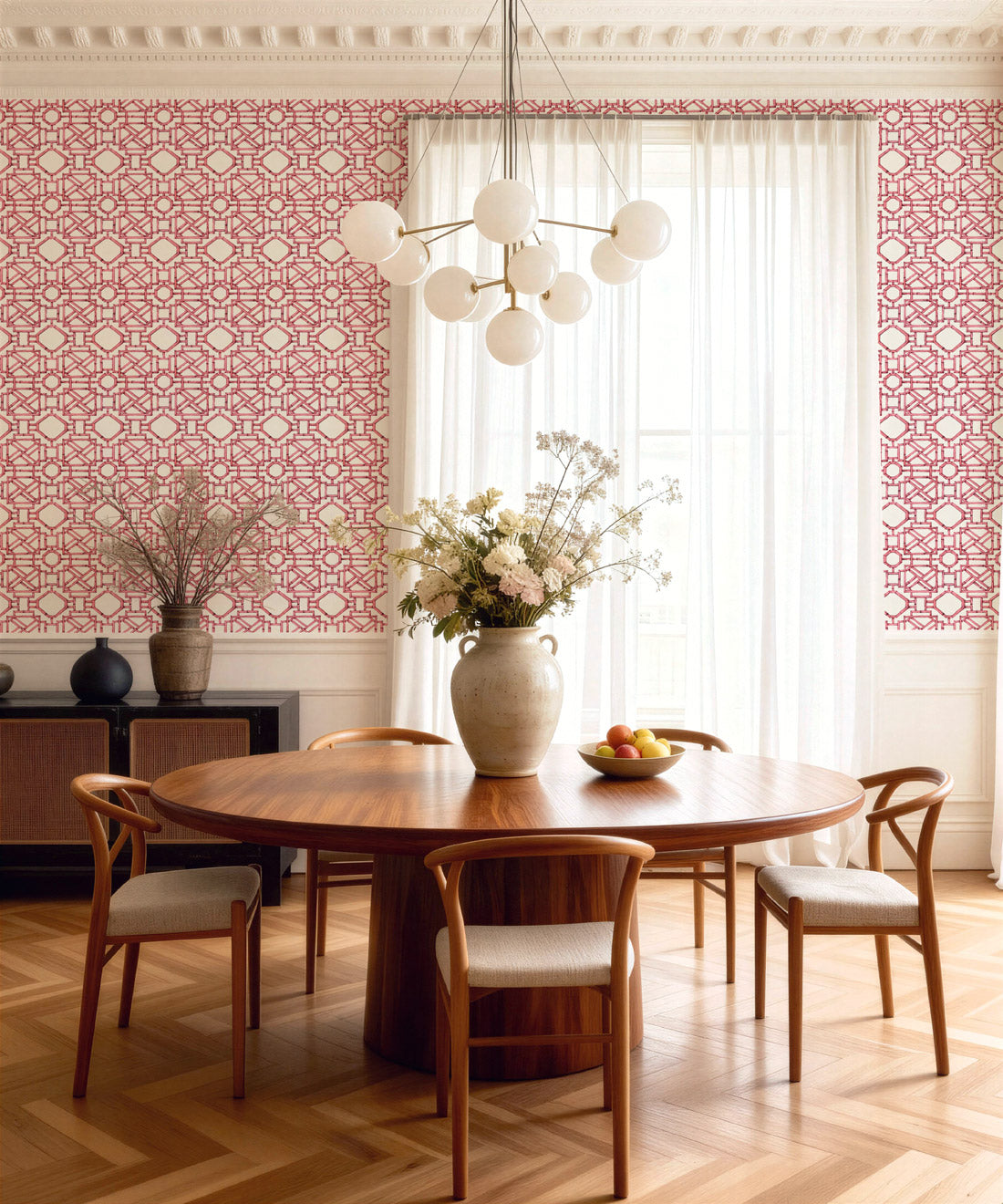 Mustique Decorative Textile Wallpaper, Coral