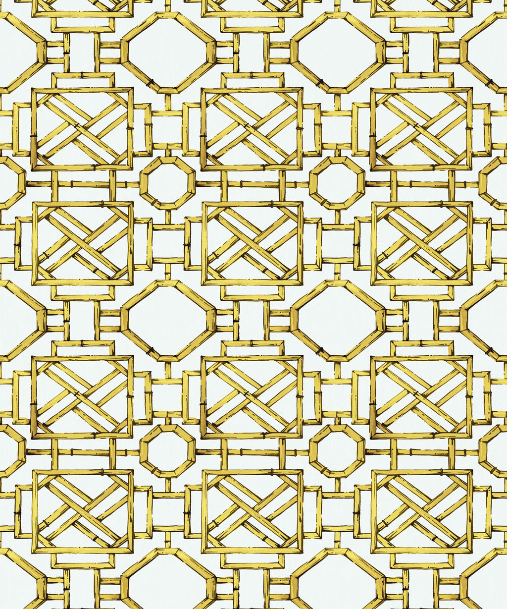 Mustique Decorative Textile Wallpaper, Mustard