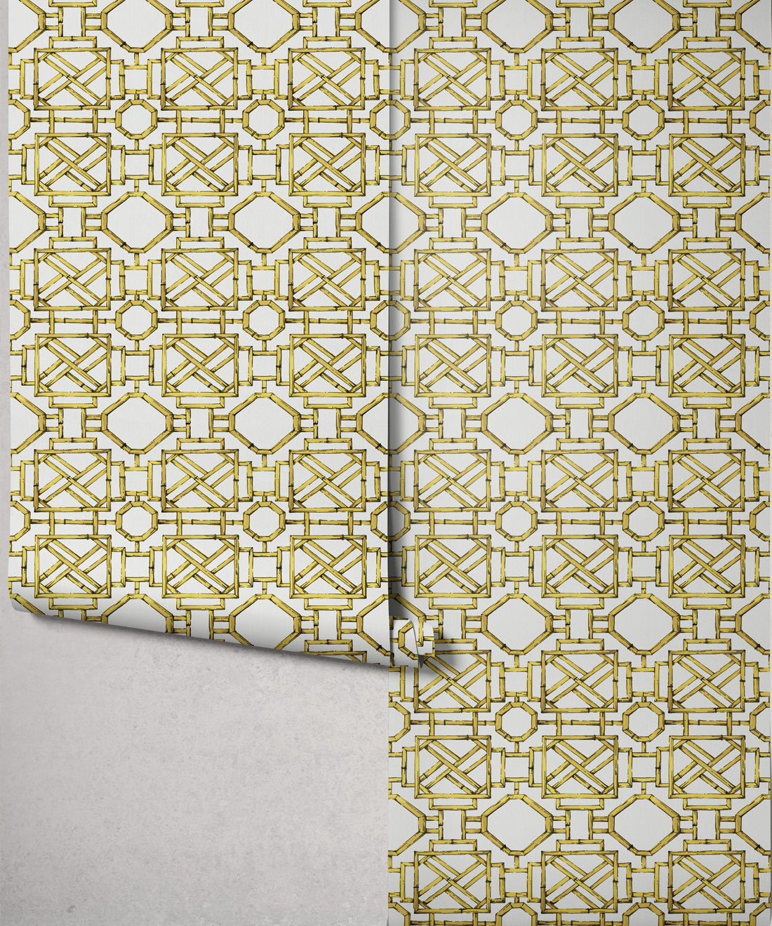 Mustique Decorative Textile Wallpaper, Mustard
