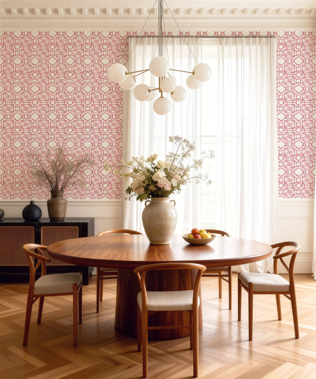 Mustique Decorative Textile Wallpaper, Pink