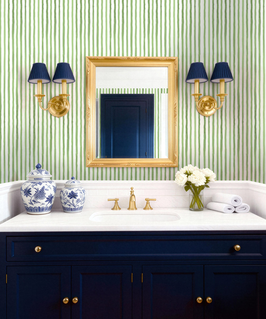 Nantucket Decorative Textile Wallpaper, Moss