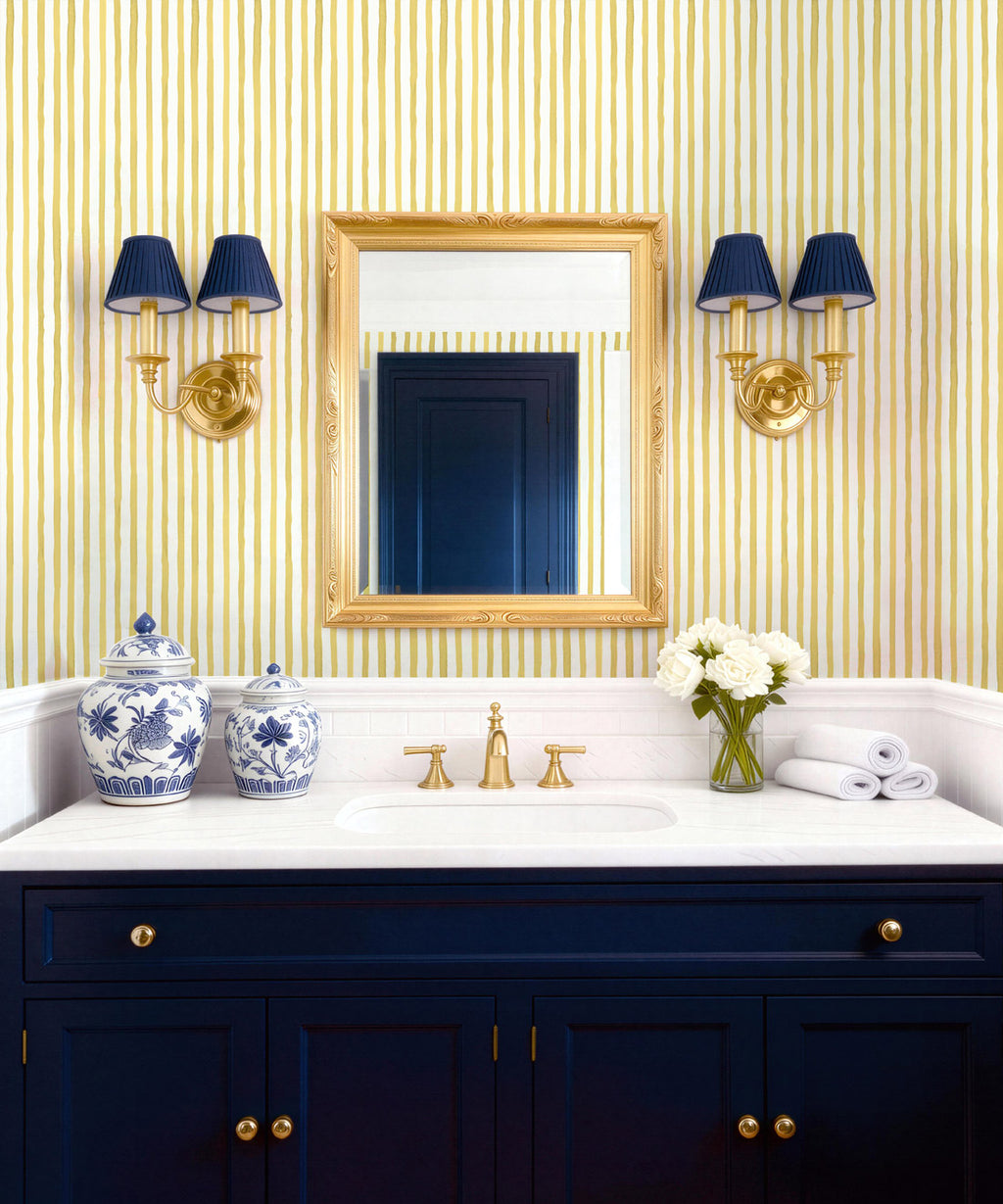 Nantucket Decorative Textile Wallpaper, Mustard