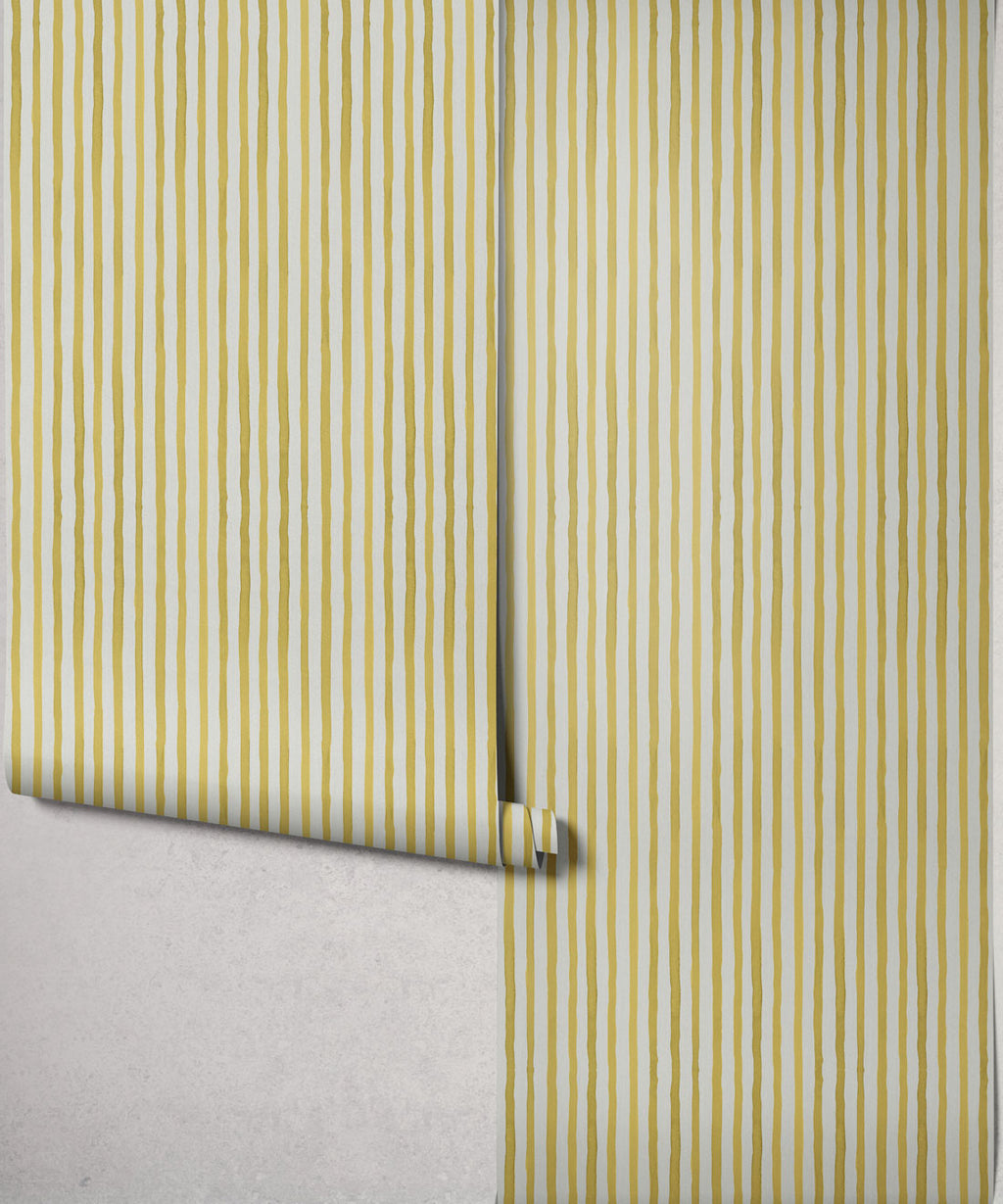 Nantucket Decorative Textile Wallpaper, Mustard