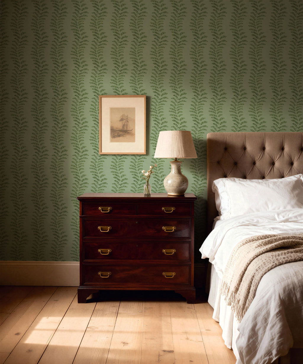 Orleans Decorative Textile Wallpaper, Celadon