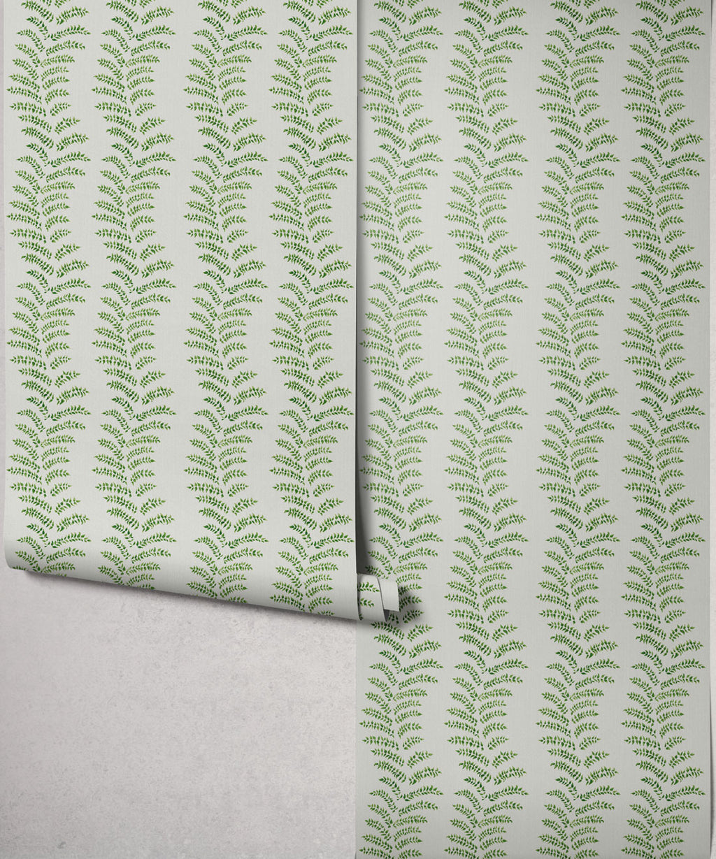 Orleans Decorative Textile Wallpaper, Moss