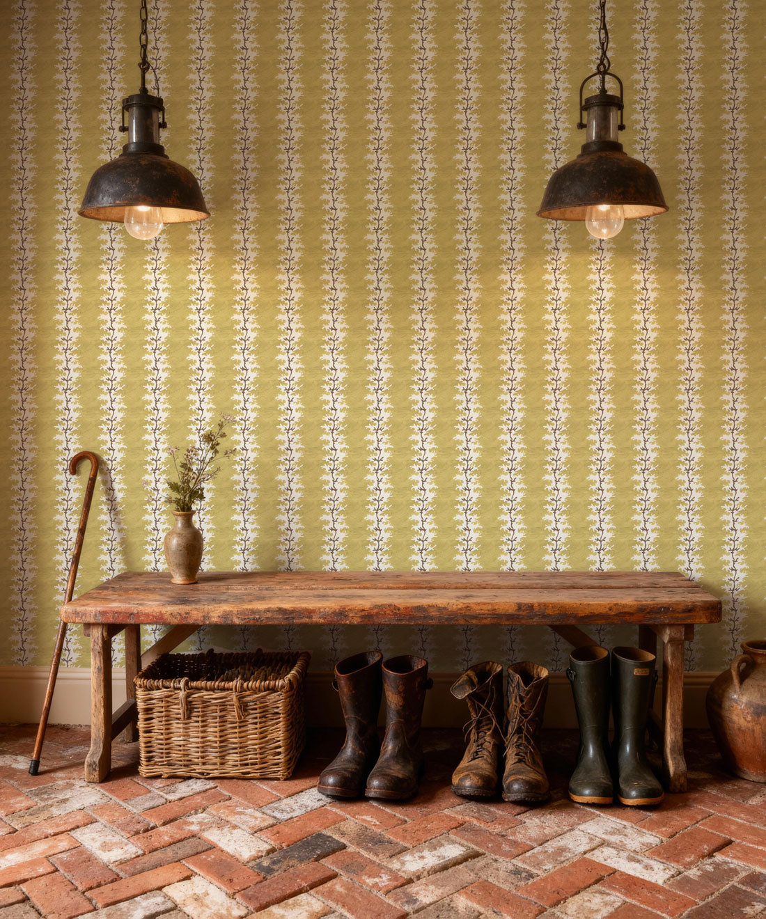 Winslow Decorative Textile Wallpaper, Mustard